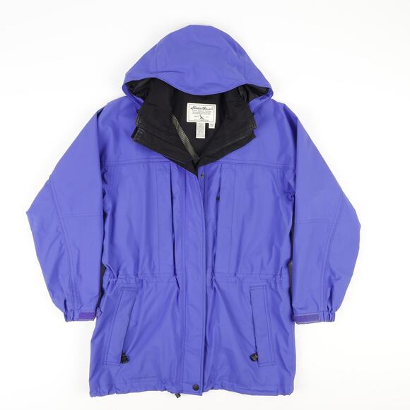 Eddie Bauer Womens Small Full Zip Hooded Hiking Gore-Tex Jacket Blue Purple - Picture 1 of 11